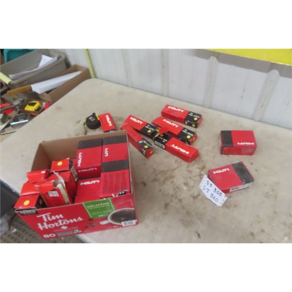 15 Boxes of New Hilti Concrete Anchors & 12 Boxes of New Hilti Cartridges