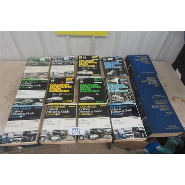 12 Mitchell Collision Estimating Manuals- 1997/98 - 1976/83/88 Motor Repair Manuals 