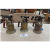 Image 1 : 3 Vintage Brass Blow Torches 