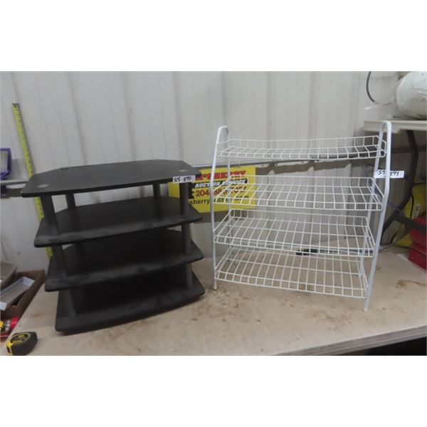 Stereo / Record Player Stand 16" x 22" x 24"  & Shoe Rack - 4 Tier
