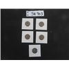 Image 1 : (5) 1951 Canadian 5 cent Coins - King George