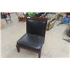 Image 1 : Nice Solid Wood + Upholstered Vinyl Chair 