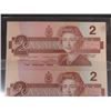 Image 3 : 1 Sheet of 2 Uncut 1986 Canada $2.00 Bills