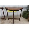 Image 2 : 2 Wood Half Moon End Tables 24'' x 22'' x 11'' - Not Matching