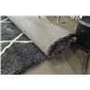 Image 2 : Black/Grey/White Area Rug, Brooklyn Super Soft Shag 7'10'' x 10'6''  