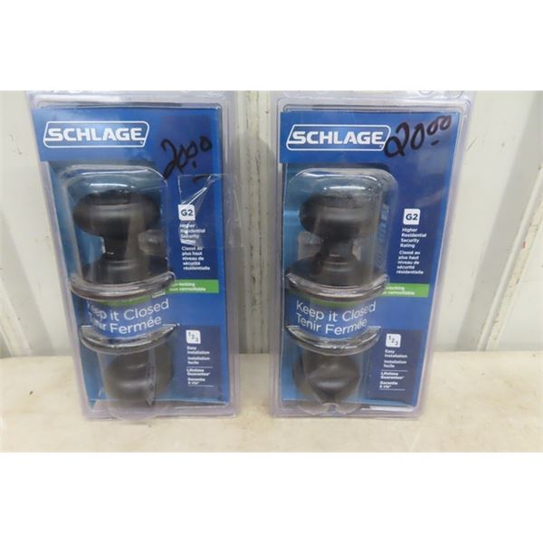 2 Schlage G2 Hall and Closet Door Handles - New in Packages 