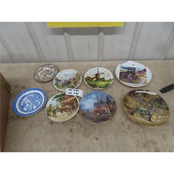 8 Collector Plates - Limited Edition ; 1989 Austin MB , Tractors, Blacksmith plus more