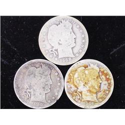 3- Assorted Barber Quarters