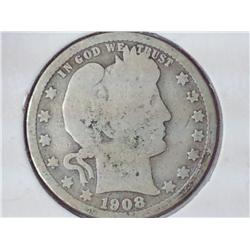 1908-O Barber Quarter