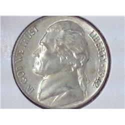 1942-P Jefferson War Nickel (UNC) 35% Silver