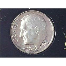 1961 Roosevelt Dime (Proof) In Plastic Case