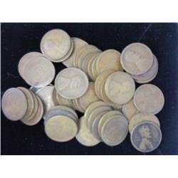 50 Assorted Teen's Lincoln Wheat Cents