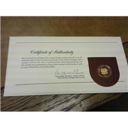 Papua New Guinea FDC W/Proof 2 Toea Coin