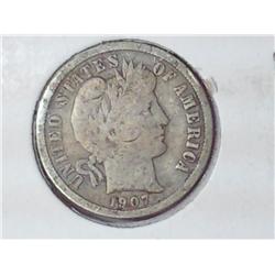 1907 Barber Dime