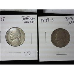 1939 And 1939-S Jefferson Nickels