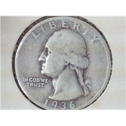 1936-D Washington Silver Quarter