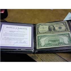 1957 $1 And 1934-C $5 Blue Seal Silver Certs