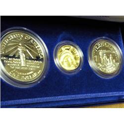 1986 Statue Of Liberty 3 Coin Proof Set