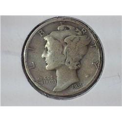 1931 Mercury Dime