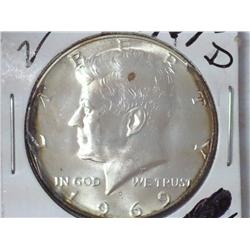 1969-D Kennedy Half Dollar (UNC) 40% Silver