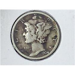 1934-D Mercury Dime