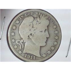 1911-S Barber Half Dollar