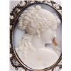 Image 9 : A Carved Russian Agate Cameo with 18 kt Yellow Gold, Diamond and Pearl Frame with Black and White En