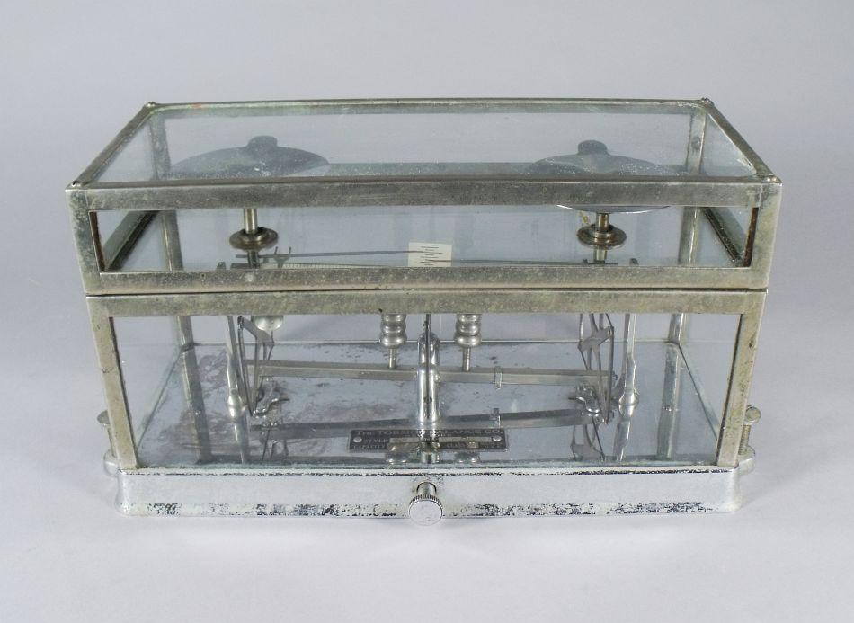 A Vintage Chrome and Glass Pharmacy Scale by Torsion Balance Company
