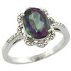 Image 1 : 1.94 CTW Mystic Topaz & Diamond Ring 14K White Gold - REF-45K8W