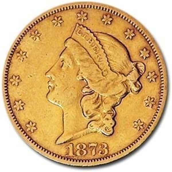 1873 $20 Liberty Gold Double Eagle BU 152 YEAR OLD GOLD COIN