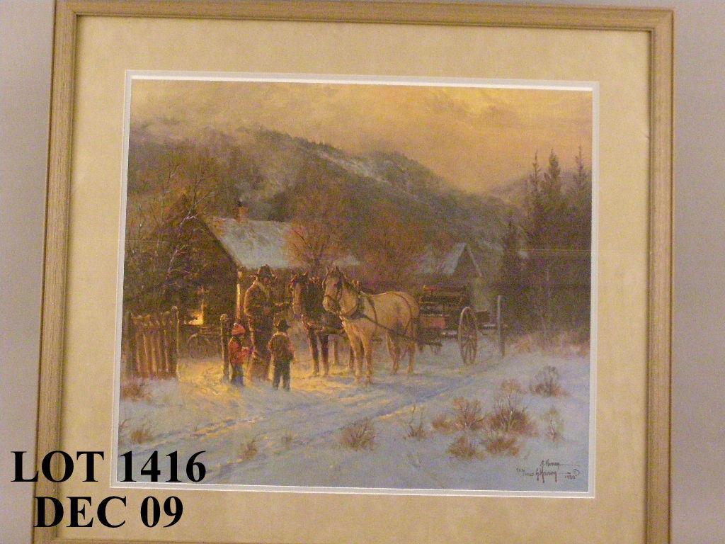Original handsigned print by G. Harvey numbered 733 of 1250, dated