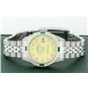 Image 6 : Rolex Ladies Stainless Steel Yellow Diamond & Emerald Datejust Wristwatch