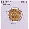 1910 $5 Indian Head Half Eagle Gold Coin