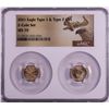 Set of 2021 Type 1 & Type 2 $5 American Gold Eagle Coins NGC MS70