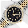 Image 2 : Rolex Men's Two Tone Black Diamond & Sapphire Datejust Wristwatch