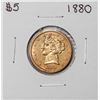 1880 $5 Liberty Head Half Eagle Gold Coin