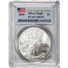 Image 2 : 2010 $1 American Silver Eagle Coin PCGS MS70 25th Year of Issue
