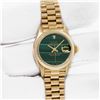 Image 2 : Rolex Ladies 18K Yellow Gold Malachite Dial President Wristwatch with Rolex Box