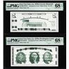 Image 1 : Set of Giori Test Note Washington & Lincoln Memorial PMG Superb Gem Unc. 68EPQ