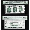 Image 1 : Set of Giori Test Note Washington & Lincoln Memorial PMG Choice Uncirculated 64