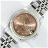 Rolex Ladies Stainless Steel Salmon Roman Datejust Wristwatch