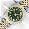 Image 2 : Rolex Men's Two Tone Green Diamond & Emerald Datejust Wristwatch