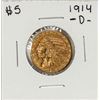 1914-D $5 Indian Head Half Eagle Gold Coin