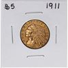 1911 $5 Indian Head Half Eagle Gold Coin
