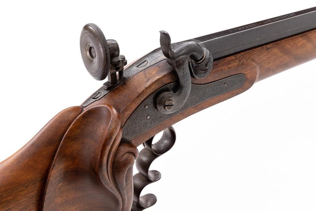 Antique Ornately-Stocked Austrian Schuetzen Percussion Target Rifle