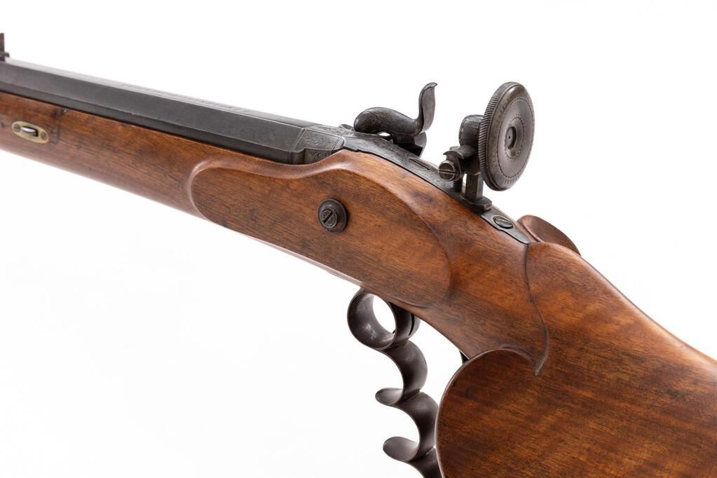 Antique Ornately-Stocked Austrian Schuetzen Percussion Target Rifle