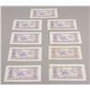 Image 2 : Lot of 9 Vietnamese Paper Money 10 Dong 1976