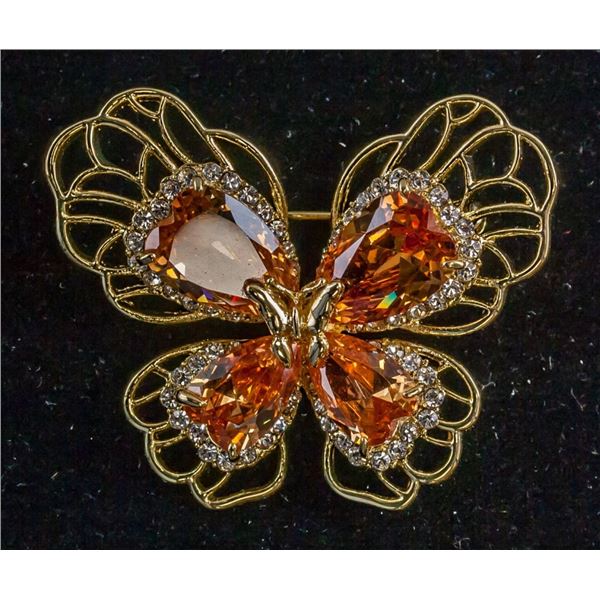 Butterfly Brooch with Gemstone