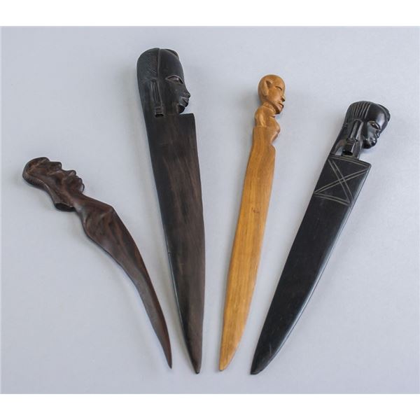 Lot of Four African Letter Openers