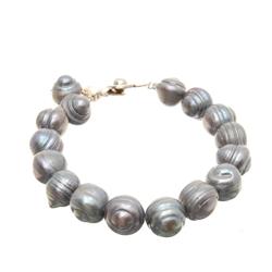 Saltwater Barock Black Pearl Bracelet (JEW-143)